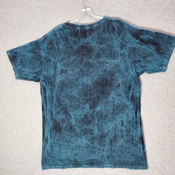 Dolphins Men Shirt Large Blue Acid Wash Cabo San Lucas‎ Mexico Patchwork Tee - Picture 4 of 6